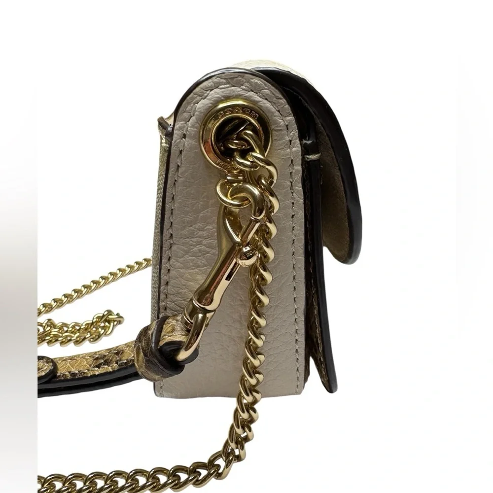 Coach Kleo Signature Canvas Leather Crossbody Bag Snakeskin Buckle NWOT